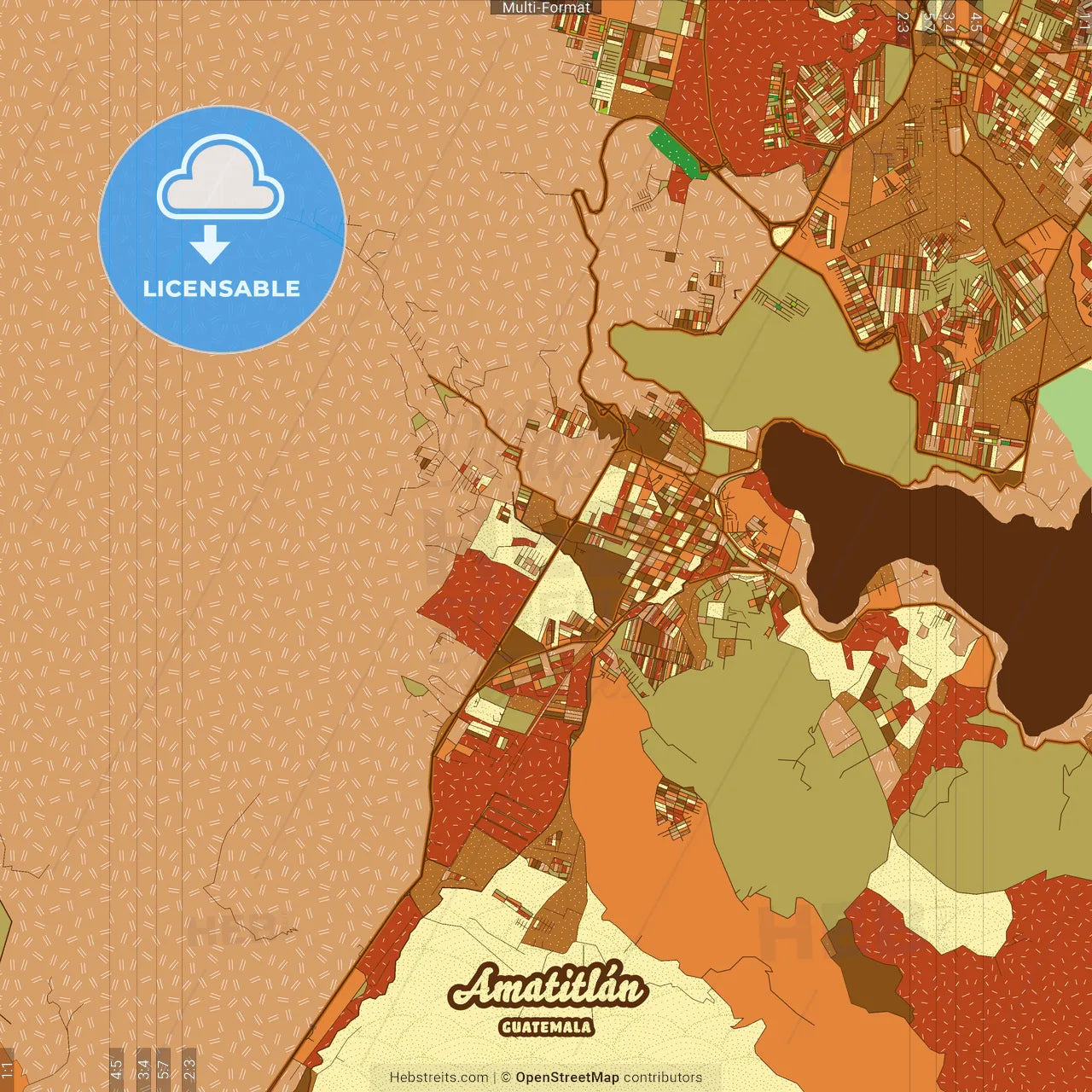 Amatitlán Guatemala Farmhouse Poster Art Map Template