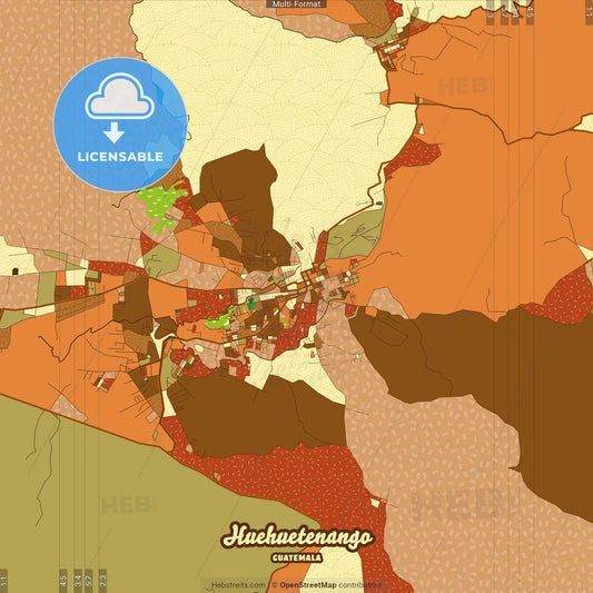 Huehuetenango Guatemala Farmhouse Poster Art Map Template