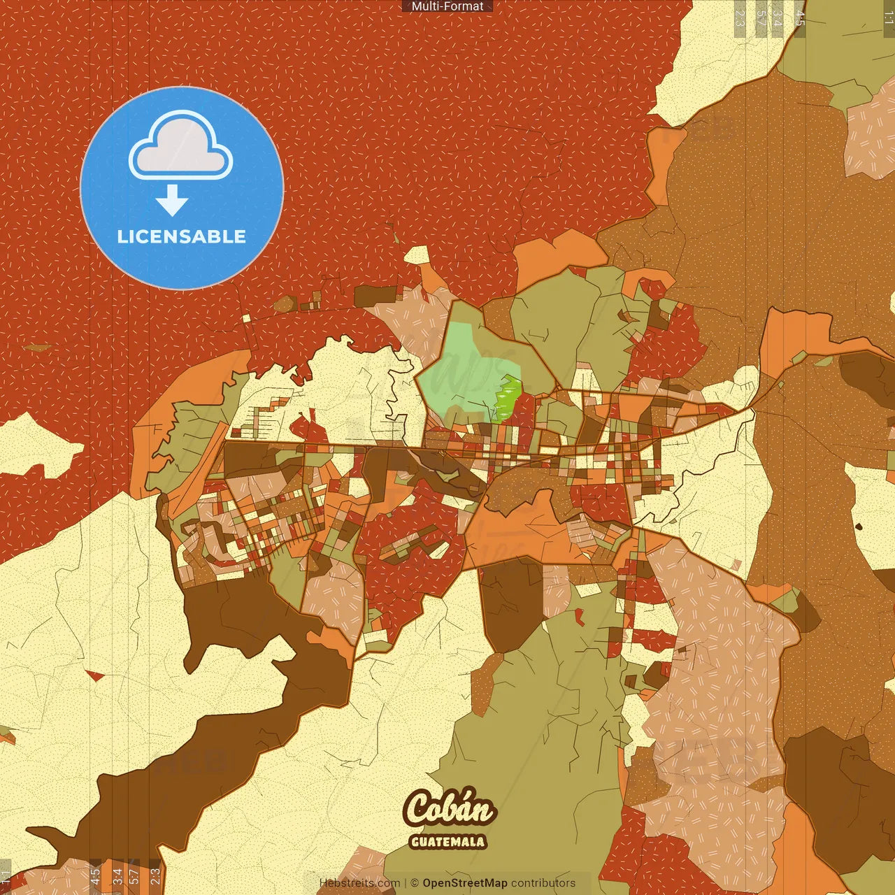 Cobán Guatemala Farmhouse Poster Art Map Template