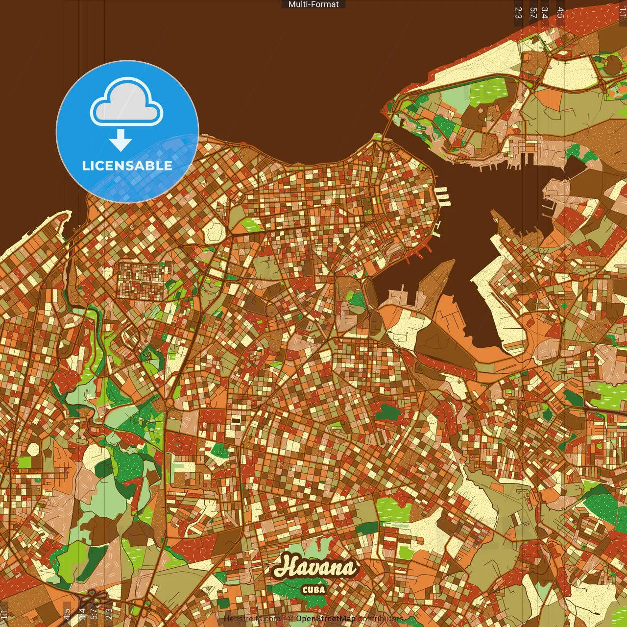 Havana Cuba Farmhouse Poster Art Map Template