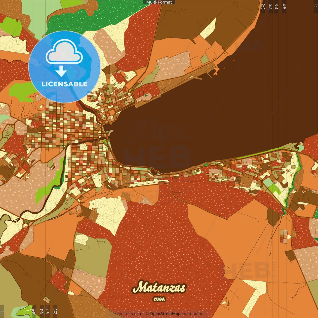 Matanzas Cuba Farmhouse Poster Art Map Template