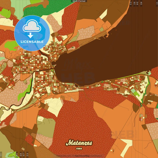 Matanzas Cuba Farmhouse Poster Art Map Template