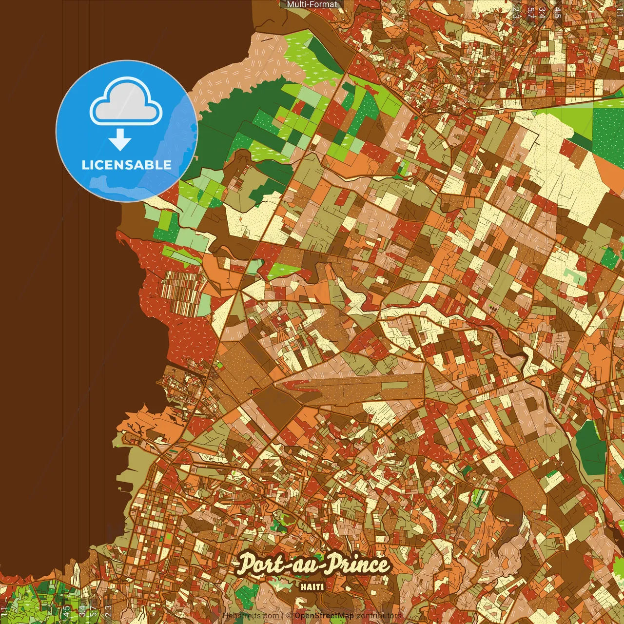 Port-au-Prince Haiti Farmhouse Poster Art Map Template