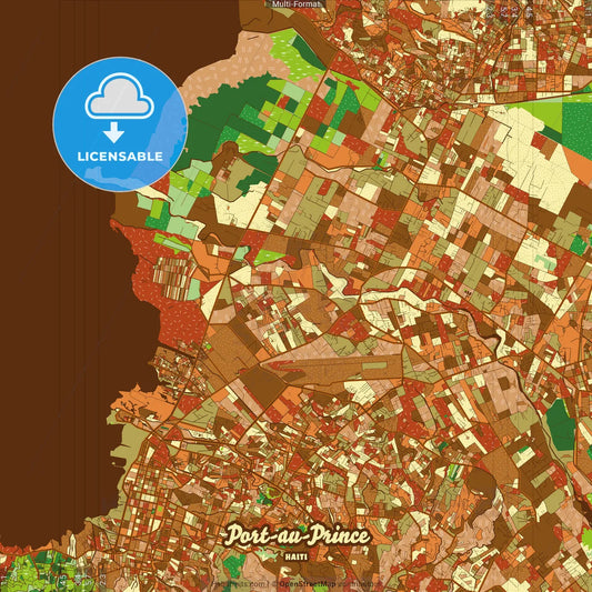 Port-au-Prince Haiti Farmhouse Poster Art Map Template