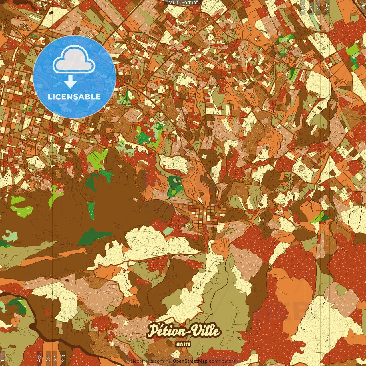 Pétion-Ville Haiti Farmhouse Poster Art Map Template