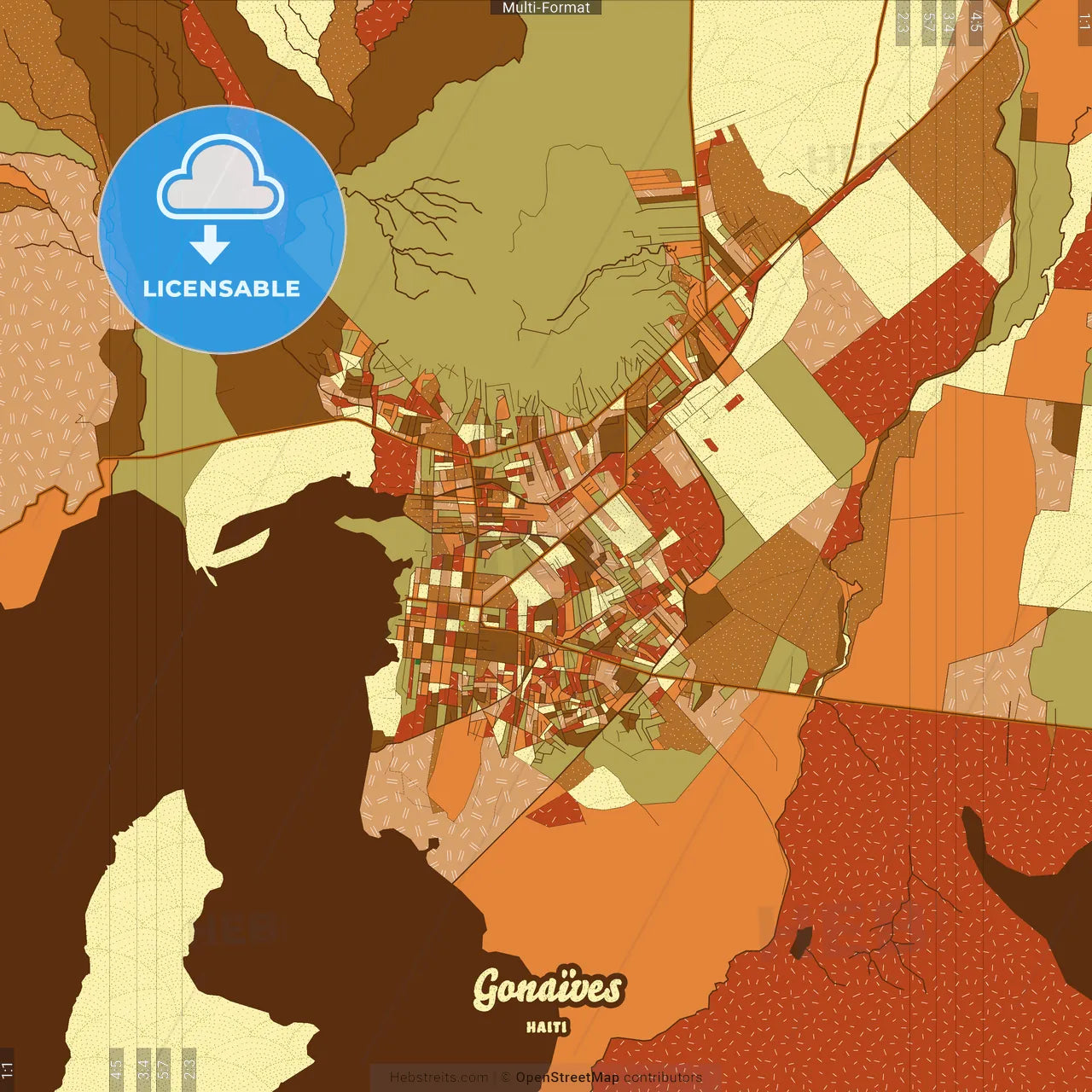 Gonaïves Haiti Farmhouse Poster Art Map Template