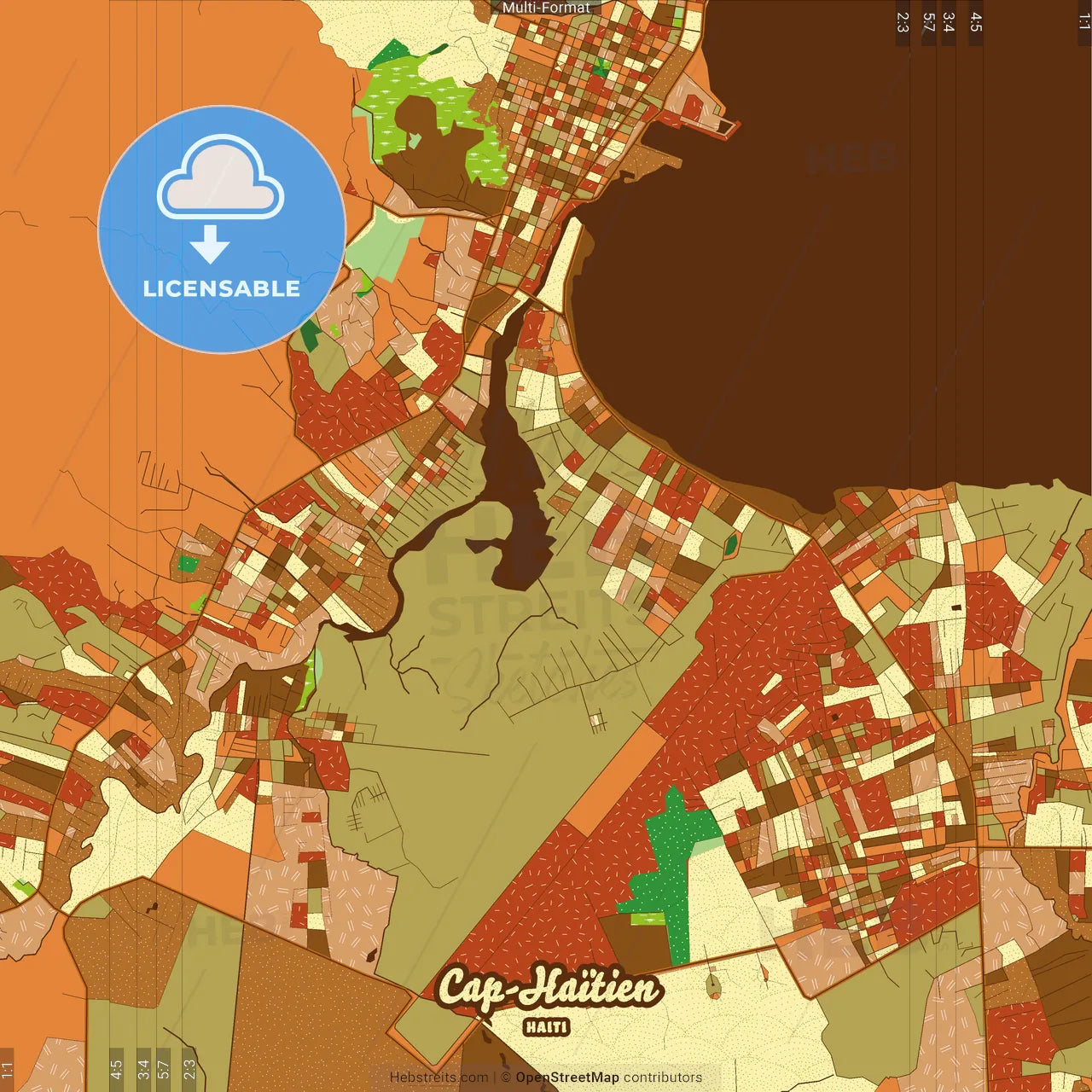 Cap-Haïtien Haiti Farmhouse Poster Art Map Template