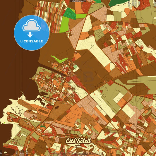 Cité Soleil Haiti Farmhouse Poster Art Map Template