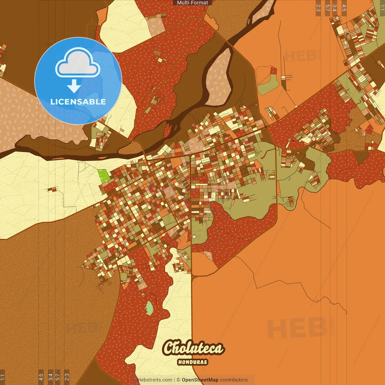 Choluteca Honduras Farmhouse Poster Art Map Template