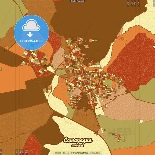 Comayagua Honduras Farmhouse Poster Art Map Template