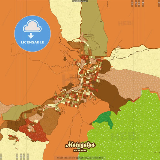 Matagalpa Nicaragua Farmhouse Poster Art Map Template