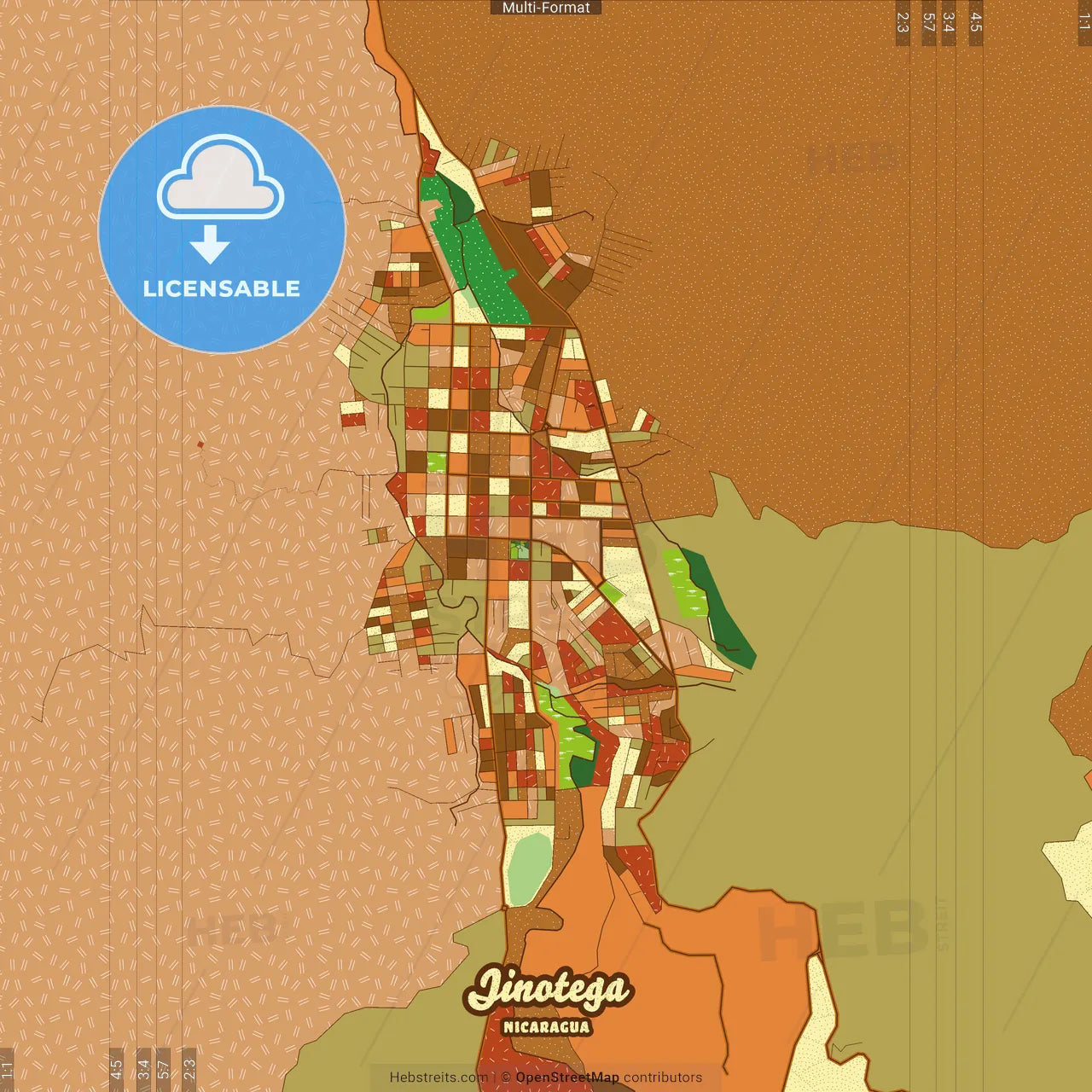 Jinotega Nicaragua Farmhouse Poster Art Map Template