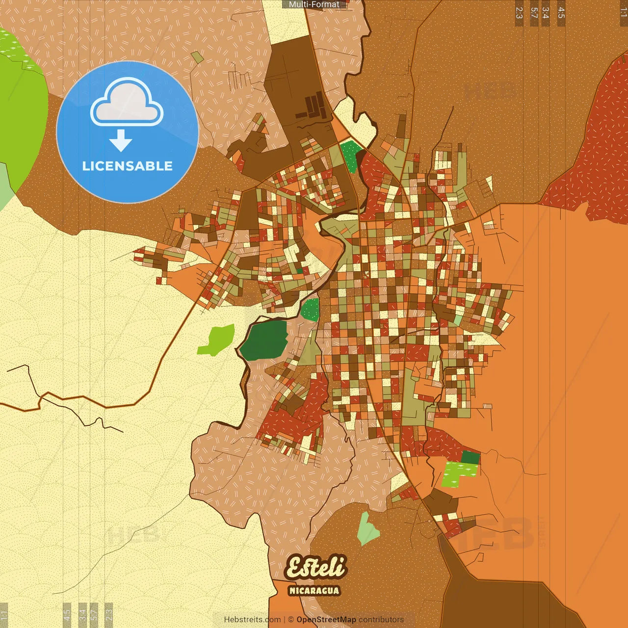 Esteli Nicaragua Farmhouse Poster Art Map Template