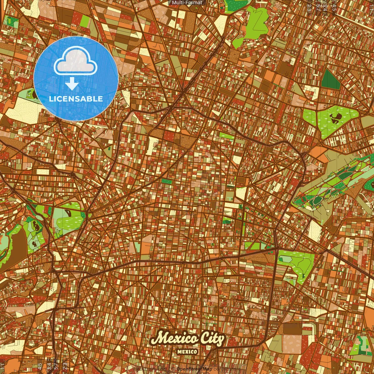 Mexico City Mexico Farmhouse Poster Art Map Template