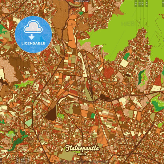 Tlalnepantla Mexico Farmhouse Poster Art Map Template