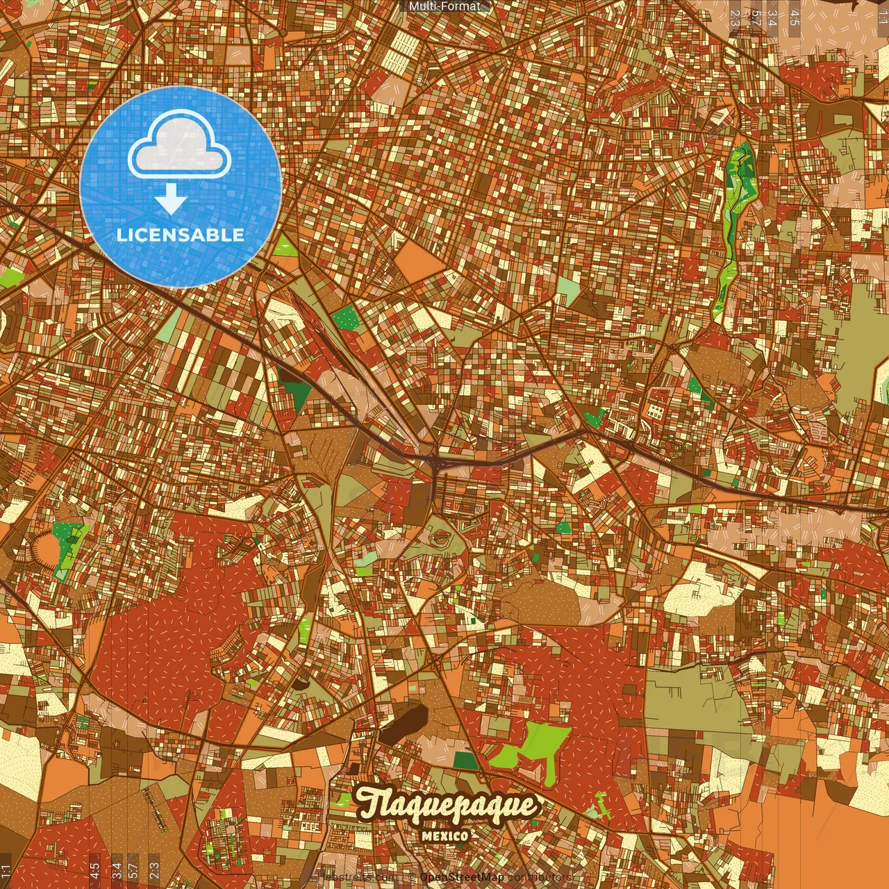 Tlaquepaque Mexico Farmhouse Poster Art Map Template