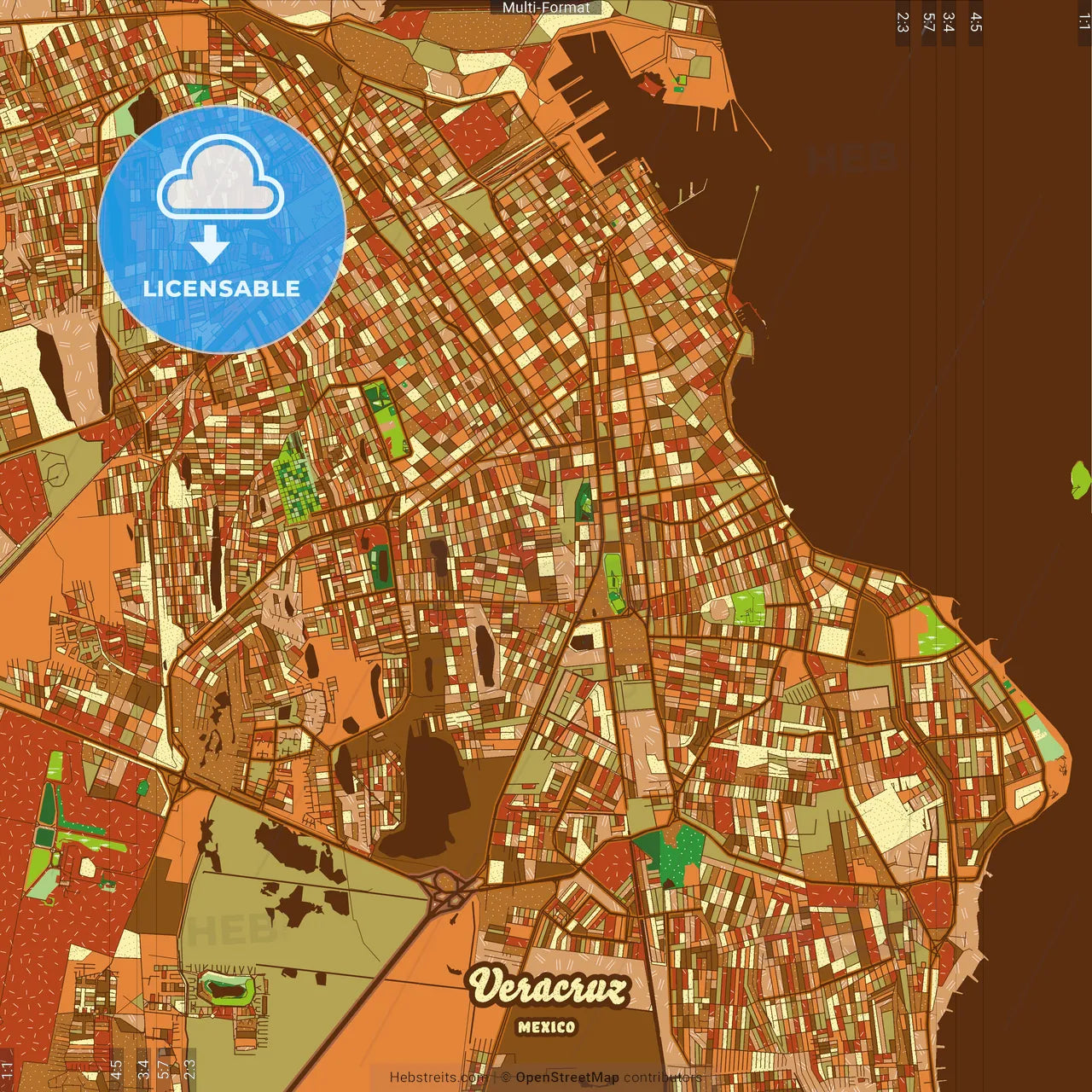 Veracruz Mexico Farmhouse Poster Art Map Template