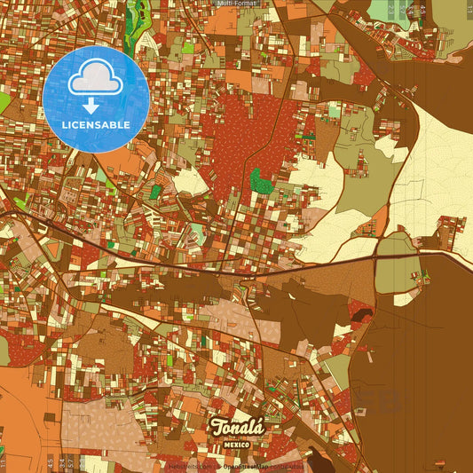Tonalá Mexico Farmhouse Poster Art Map Template