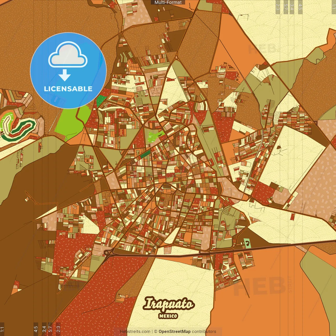 Irapuato Mexico Farmhouse Poster Art Map Template