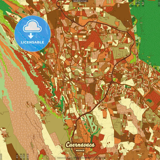Cuernavaca Mexico Farmhouse Poster Art Map Template