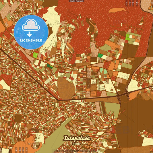 Ixtapaluca Mexico Farmhouse Poster Art Map Template