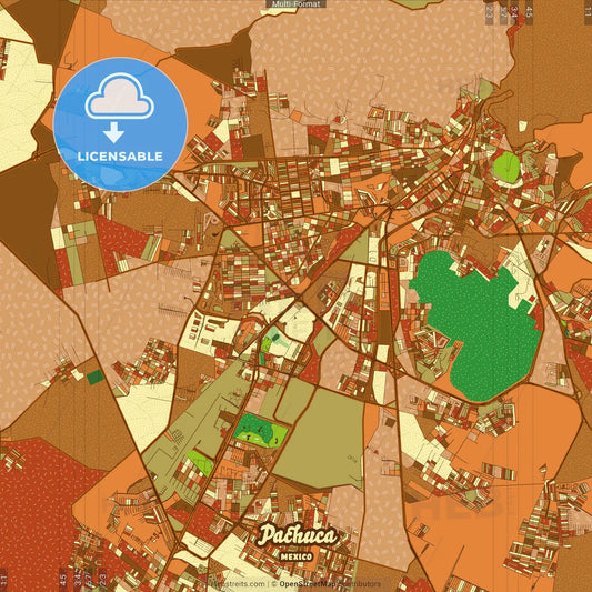 Pachuca Mexico Farmhouse Poster Art Map Template