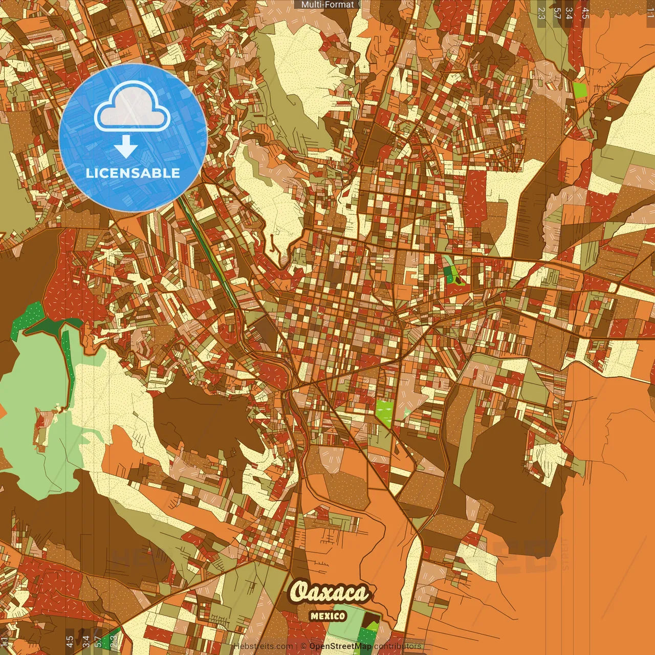 Oaxaca Mexico Farmhouse Poster Art Map Template