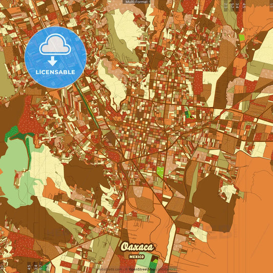 Oaxaca Mexico Farmhouse Poster Art Map Template