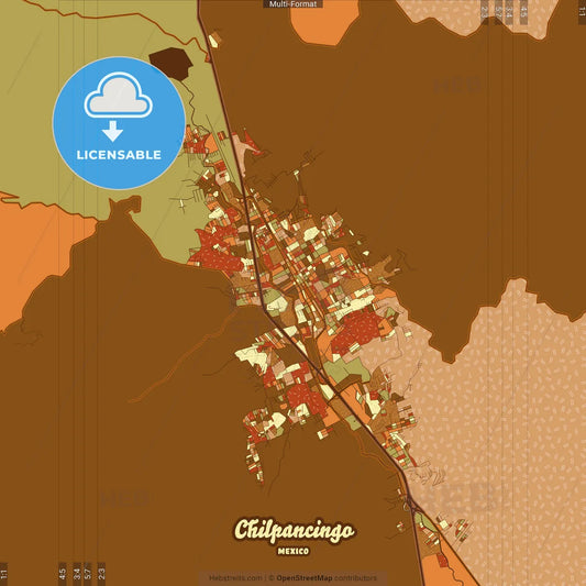 Chilpancingo Mexico Farmhouse Poster Art Map Template