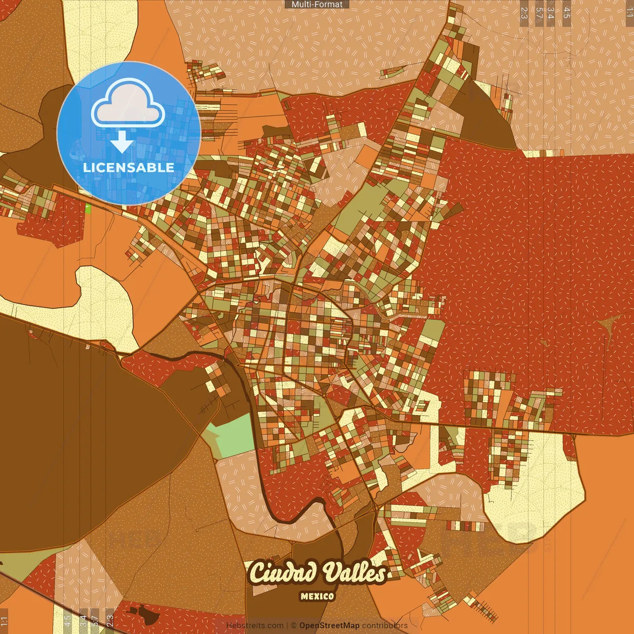 Ciudad Valles Mexico Farmhouse Poster Art Map Template