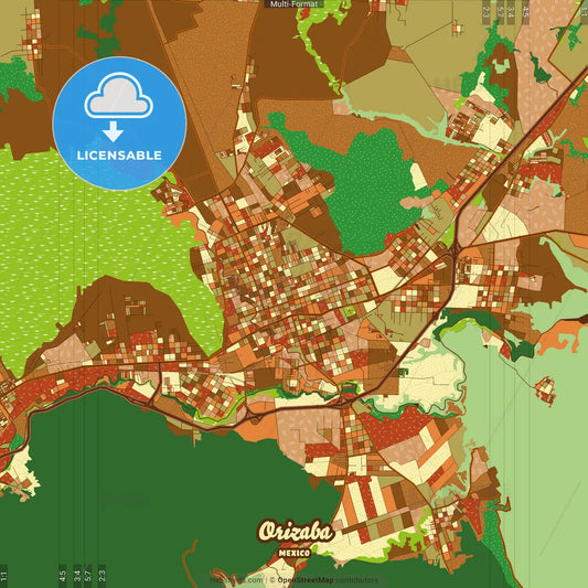 Orizaba Mexico Farmhouse Poster Art Map Template