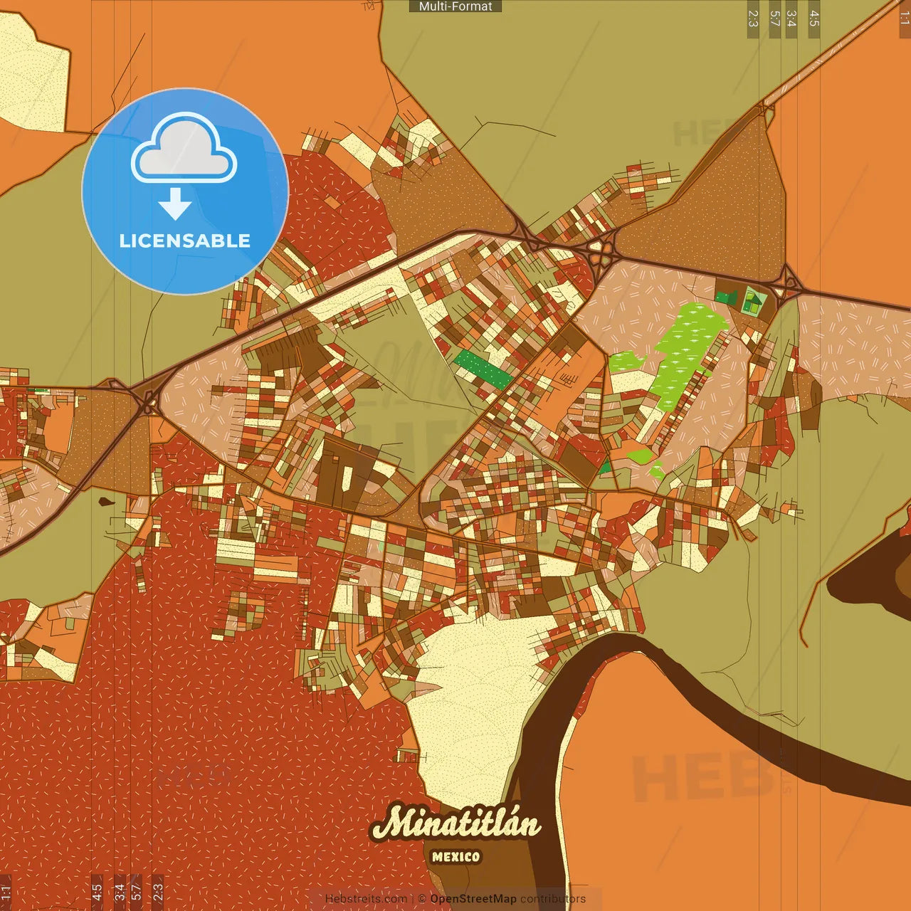 Minatitlán Mexico Farmhouse Poster Art Map Template
