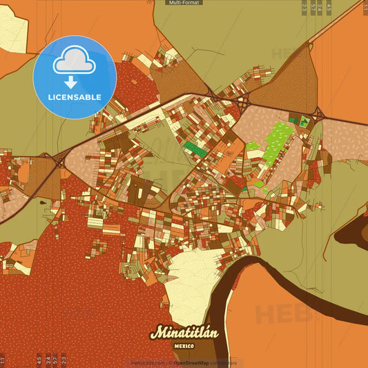 Minatitlán Mexico Farmhouse Poster Art Map Template