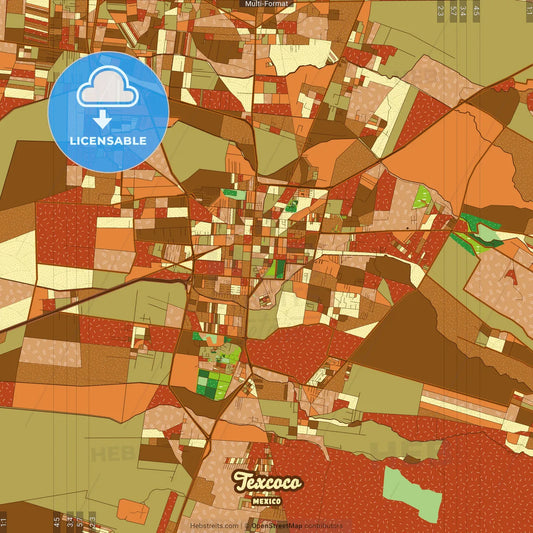 Texcoco Mexico Farmhouse Poster Art Map Template