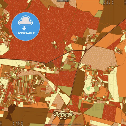 Tepexpan Mexico Farmhouse Poster Art Map Template