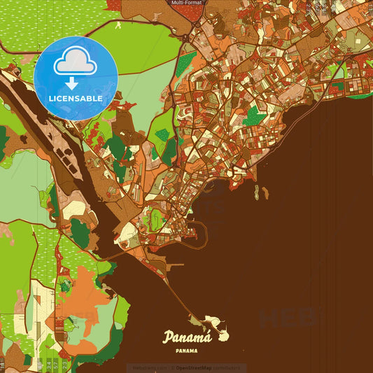Panamá Panama Farmhouse Poster Art Map Template