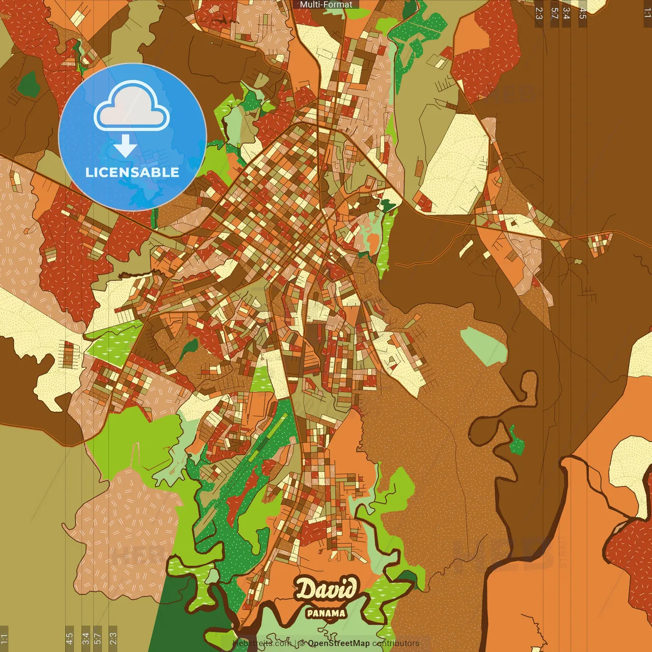 David Panama Farmhouse Poster Art Map Template