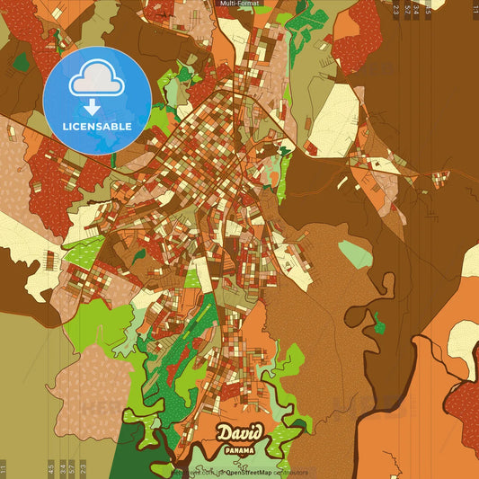 David Panama Farmhouse Poster Art Map Template