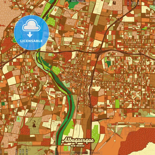 Albuquerque New Mexico Farmhouse Poster Art Map Template