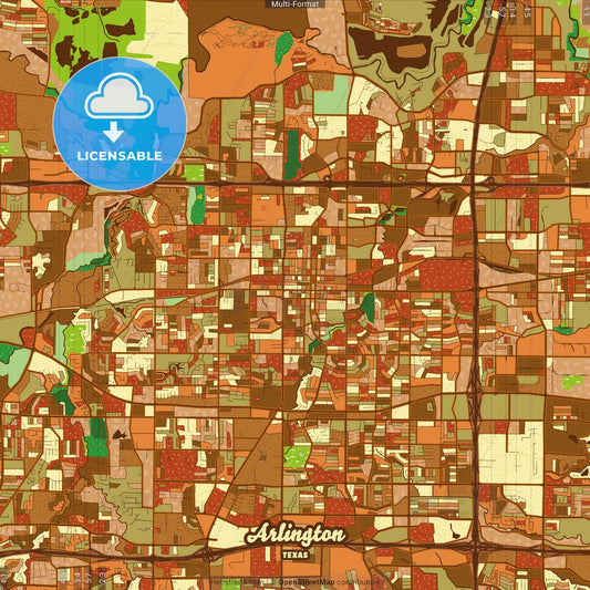 Arlington Texas Farmhouse Poster Art Map Template