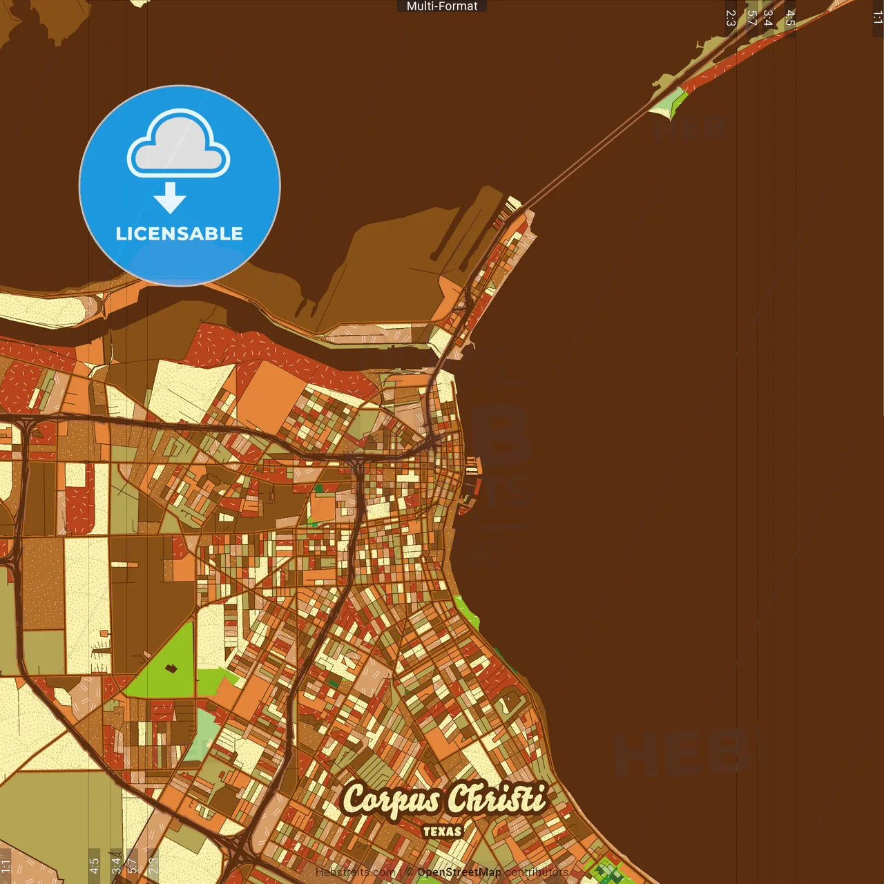 Corpus Christi Texas Farmhouse Poster Art Map Template