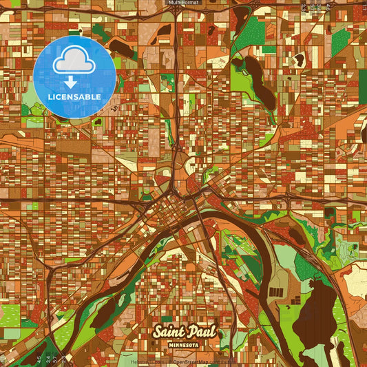 Saint Paul Minnesota Farmhouse Poster Art Map Template