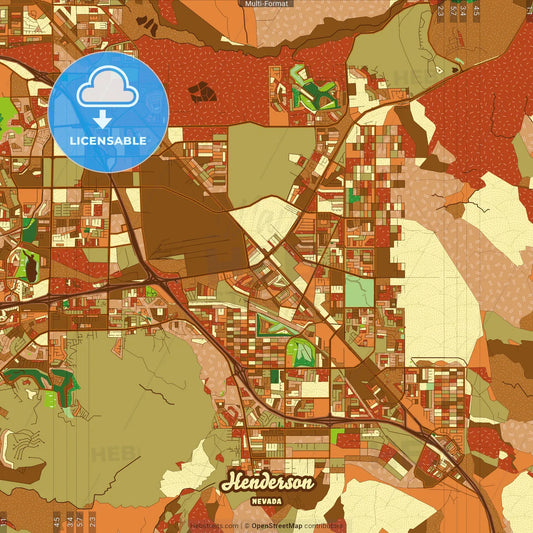 Henderson Nevada Farmhouse Poster Art Map Template