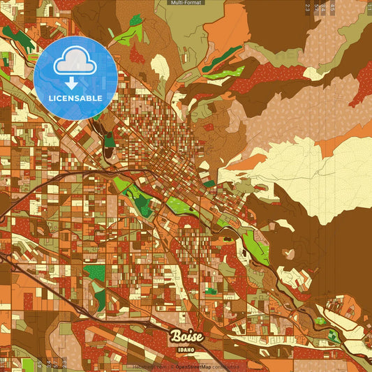 Boise Idaho Farmhouse Poster Art Map Template