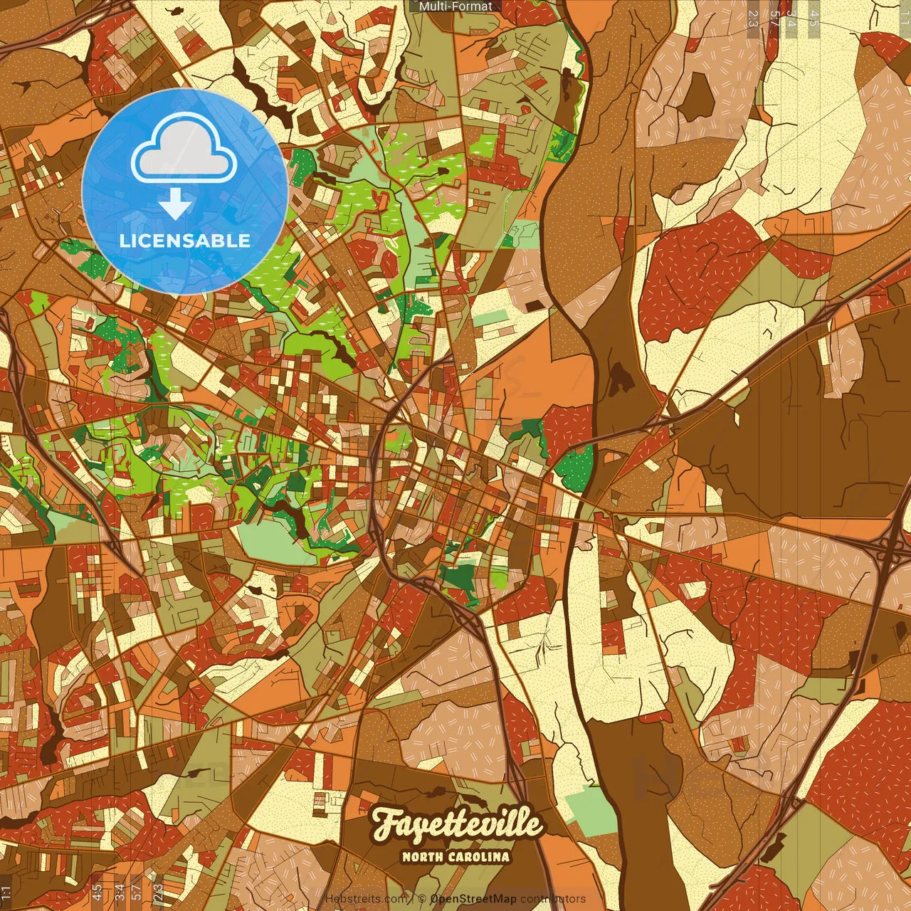 Fayetteville North Carolina Farmhouse Poster Art Map Template