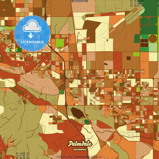 Palmdale California Farmhouse Poster Art Map Template