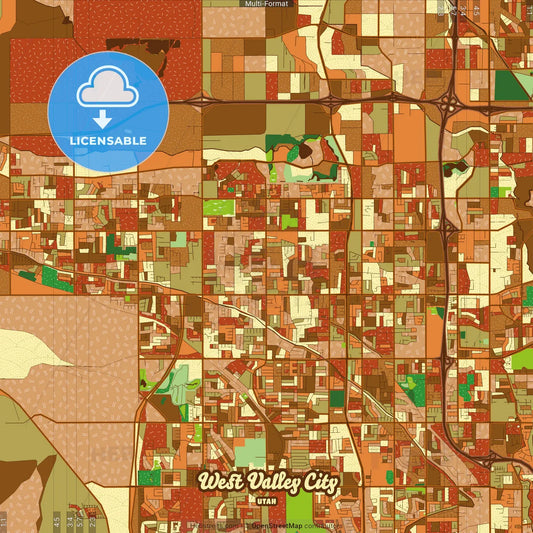 West Valley City Utah Farmhouse Poster Art Map Template