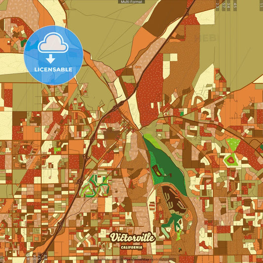 Victorville California Farmhouse Poster Art Map Template