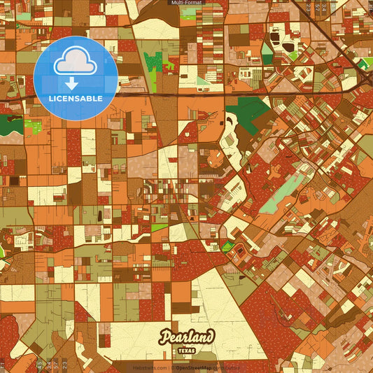 Pearland Texas Farmhouse Poster Art Map Template