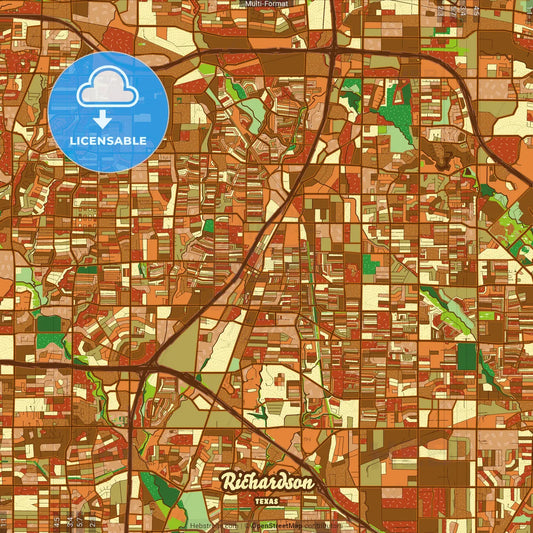 Richardson Texas Farmhouse Poster Art Map Template